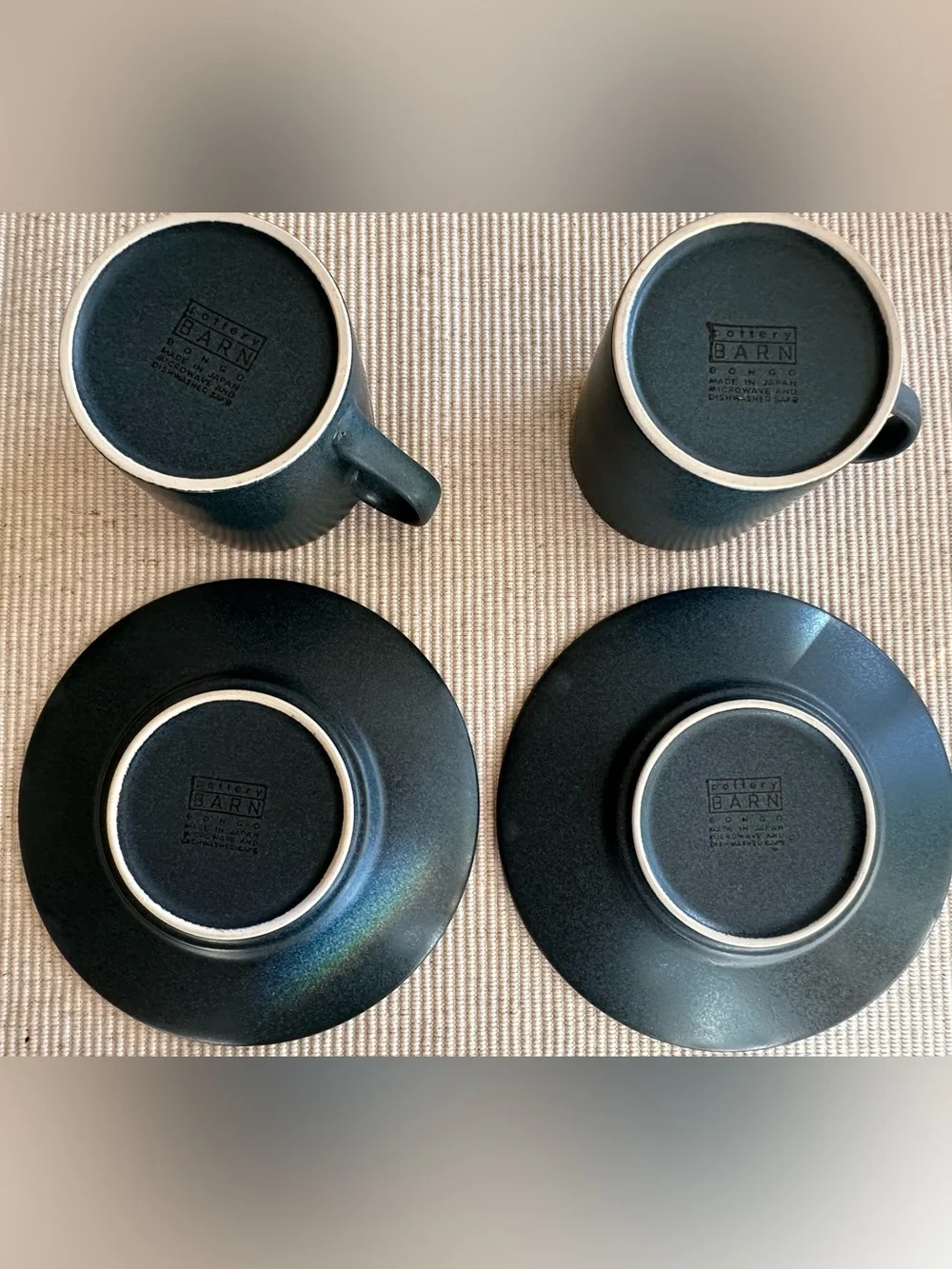 Vintage Pottery Barn Bongo Blue Mug & Saucer Set – Made in Japan
